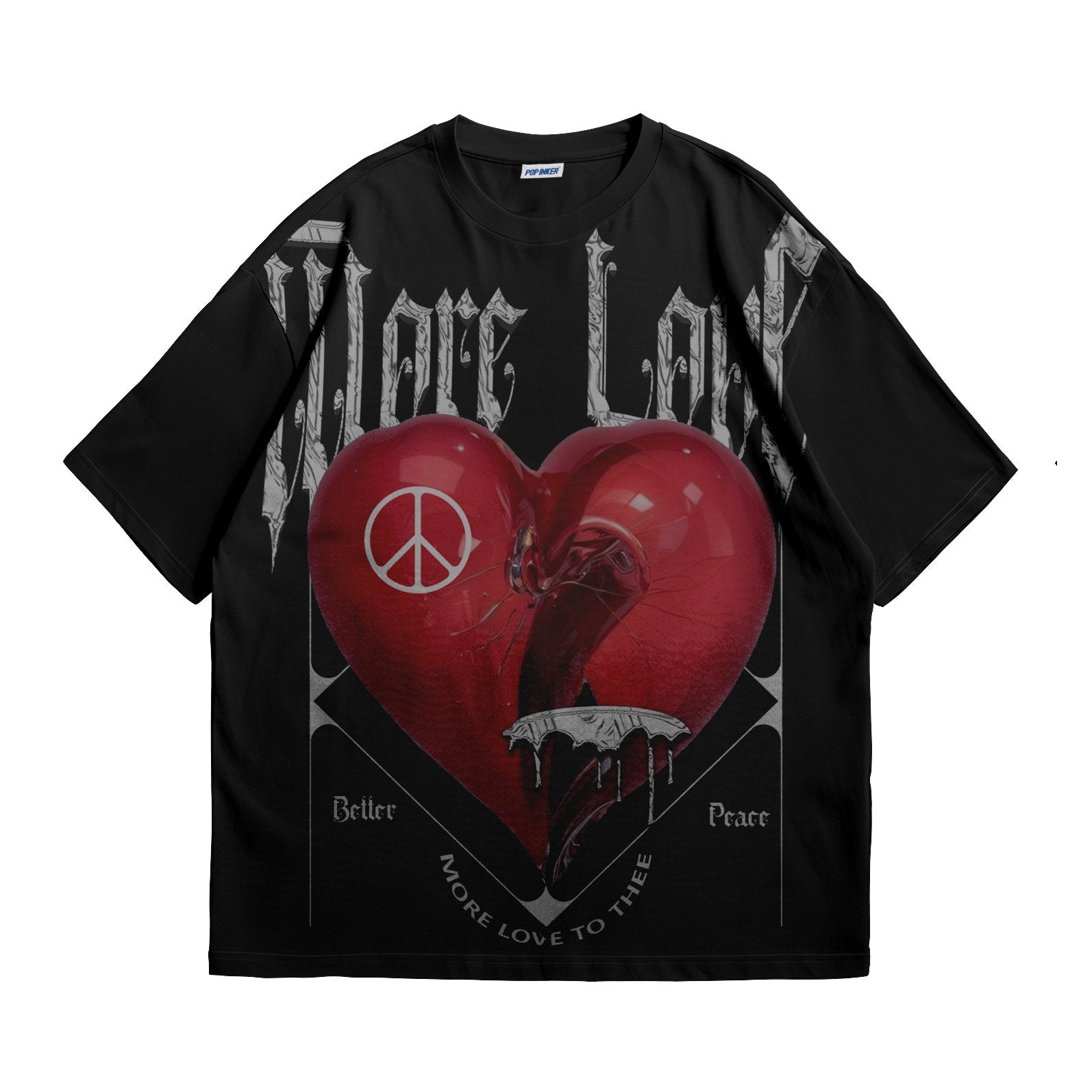 POPINKER Peace love and art Tee T-shirt - popinker